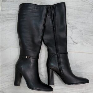 Nine West Never Worn Leather Black Heeled Boots